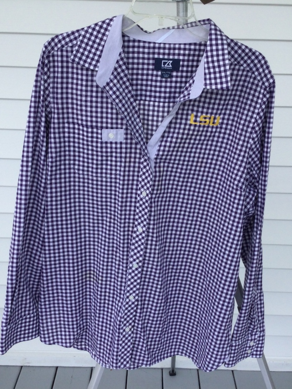 Cutter & Buck LSU Button Down LS Cotton Shirt, XXL